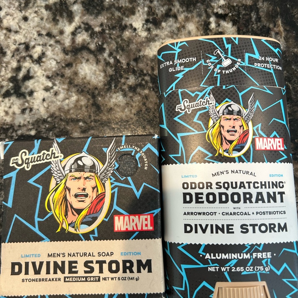 Dr. Squatch Marvel Divine Storm Soap and Deodorant Set